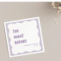 Lavender Modern Fun Welcome Party Rehearsal Dinner Napkins