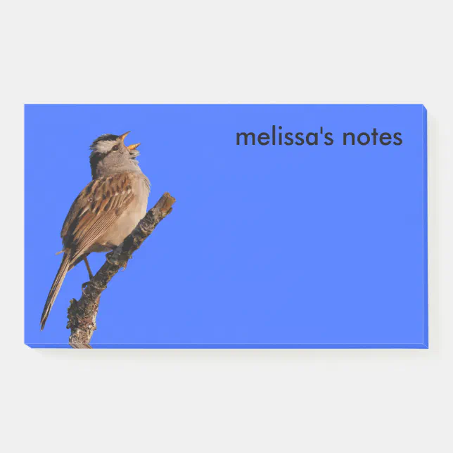 A White-Crowned Sparrow Sings to the Sun Post-it Notes