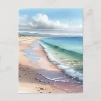 Watercolor Tropical Beach Coastal