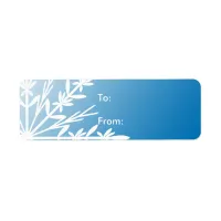 White Snowflake on Blue Christmas Gift Tag