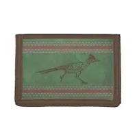 Southwest Roadrunner Sagebrush Green Trifold Wallet