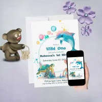 Cute underwater first birthday invitation