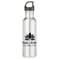 Tranquil Lotus: Inhale, Exhale Inspiration Stainless Steel Water Bottle