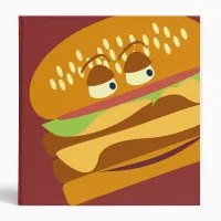 Happy Cheeseburger Fast food Character Fun Binder