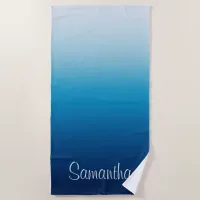 Sea and Sky Ombre Personalized Beach Towel