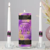 Elegant 47th Amethyst Wedding Anniversary Unity Candle Set