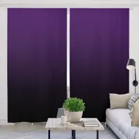 Dark Purple Black Gradient Blackout Curtains