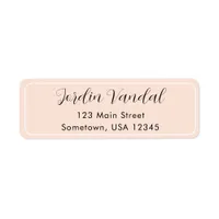 Elegant White Pink Romantic Wedding Return Address Label