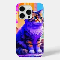 Cute Cat Sitting in Window Ai Art iPhone 15 Pro Case