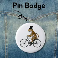 Leopard on a bicycle pin Big Cat on a bike