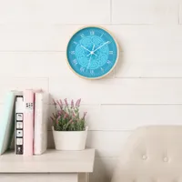 Celtic Knotwork Fish in Blue Clock