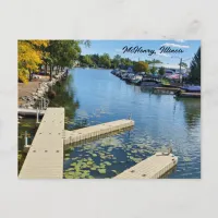 McHenry, Illinois Fox River Boatway Postcard