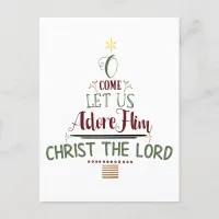 Christian Christmas Carol Typography Word Art Holiday Postcard