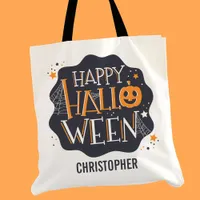 Happy Halloween Personalized Trick Or Treat Candy Tote Bag