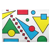 [Geometric Abstract #1] Bold Primary Colors Shapes Cloth Placemat