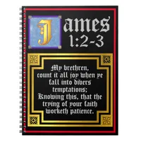 James 1:2 1:3 Illuminated KJV Biblical Quote Notebook