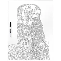 Color Your Own | Klimt "The Kiss" Famous Art Dry Erase Board