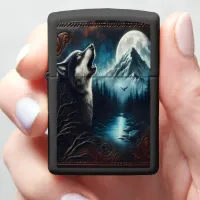 Wolf's Moonlight Serenade Zippo Lighter