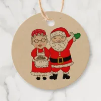 Mr and Mrs Santa Claus to and from gift Tags
