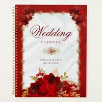 Elegant Luxury Red Gold Floral Wedding Planner