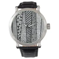 Black and white - modern pattern watch