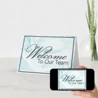 Blue Marbled Welcome to the Team New Employee Card
