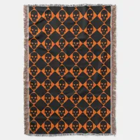 Halloween Black Skull Throw Blanket