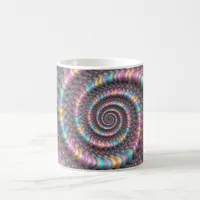 Psychedelic Rainbow Unicorn Funky Nautilus Fractal Coffee Mug