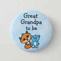 Grandpa be Little Fox and Teddy Bear Baby Shower Button