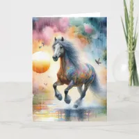 Galloping Horse Watercolor All Occasions Card