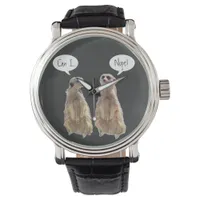 Funny, cute meerkats in conversation watch