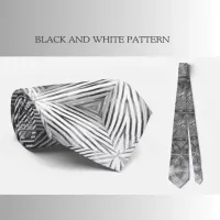 Black Grey  Star Pattern Neck Tie