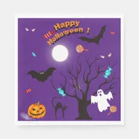 Funny Halloween creatures and candies  Napkins