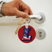 American Flag Letter "L" Keychain