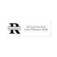 Custom Monogram Personalized Address Self-inking Stamp