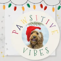 Pawsitive Vibes Colorful Pet Circle Holiday Card