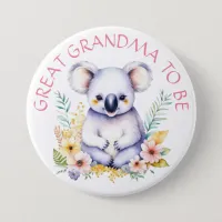 Koala Bear Themed Great Grandma to Be Baby Shower Button
