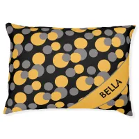 Modern Dots Abstract Pattern Personalized Name Dog Pet Bed