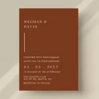 Budget Simple Modern Terracotta Wedding Invitation