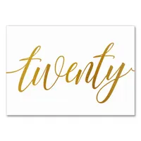 Table Numbers - Luxe Typography -Faux Gold Foil 20