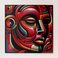 Red & black Abstract Face | Jigsaw Puzzle