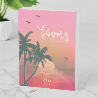 Tropical Isle Sunrise Favors Pink ID581 Wooden Box Sign