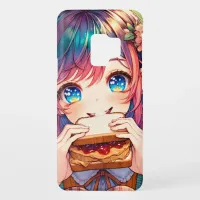 Cute Anime Girl eating a Peanut Butter and Jelly Case-Mate Samsung Galaxy S9 Case