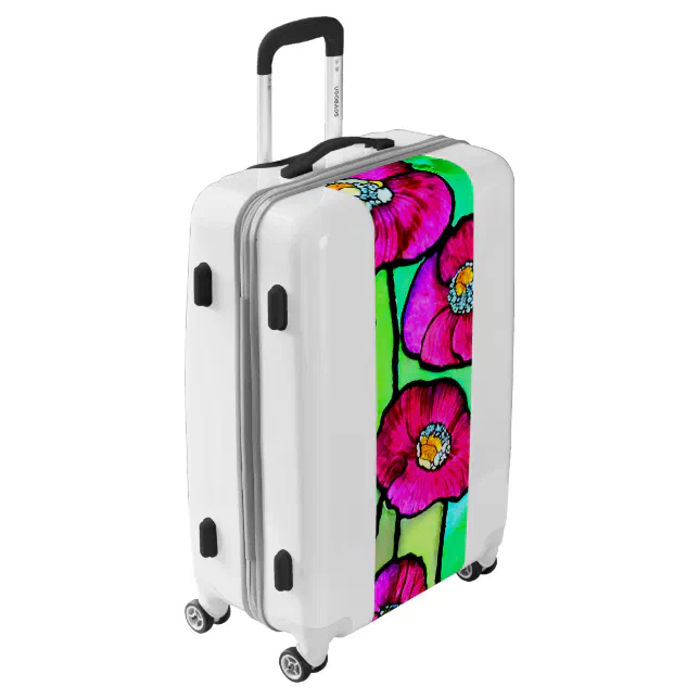 Anemones glass art luggage