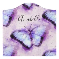 Ethereal Marvelous Morpho Blue Lilac Butterflies  Door Sign