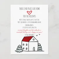 Cute House We've Moved Holiday Moving Announcement Postcard