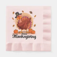 Happy Thanksgiving Typography Paper Napkin