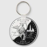 Faux Illinois State Quarter Keychain