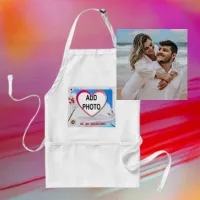 Painted Valentine Heart Add Your Photo Adult Apron