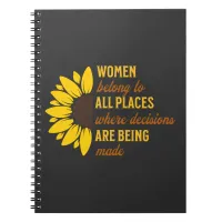 Women Rights Ruth Bader Sunflower Trendy Unique Notebook